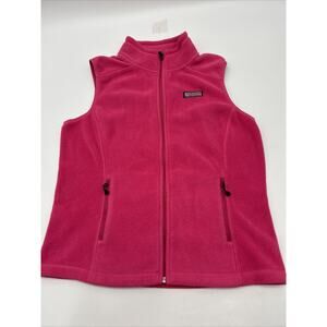 Vineyard Vines Vest Women's Size MEDIUM Pink Outdoors Zip Coat Fleece Ladies